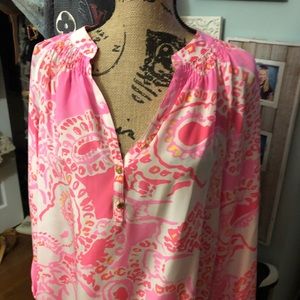 Lilly Pulitzer pink and white tunic